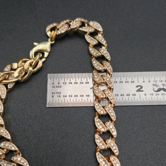 10.5 To 12.5 Inch Iced Out Miami Cuban Link Kids Necklace A7181 - Picture 5 of 6